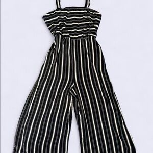 Xhilaration Black and White striped jumpsuit